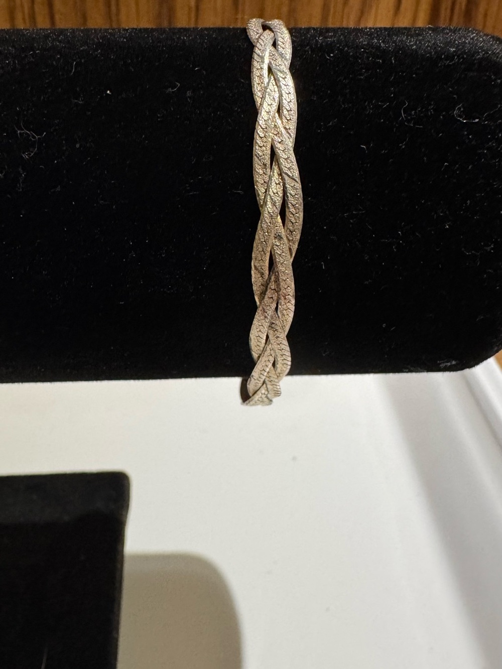 Vintage 925 Italian Sterling Silver 3 Strand Herringbone Braided Bracelet